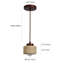 Luminaire suspendu 1 lumière pierre et bois