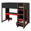 Lit mezzanine en bois avec bureau, garde-robe, DEL et tiroir-2062411423