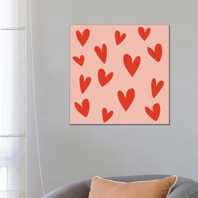 Hearts 1 Piece Wrapped Canvas Painting
