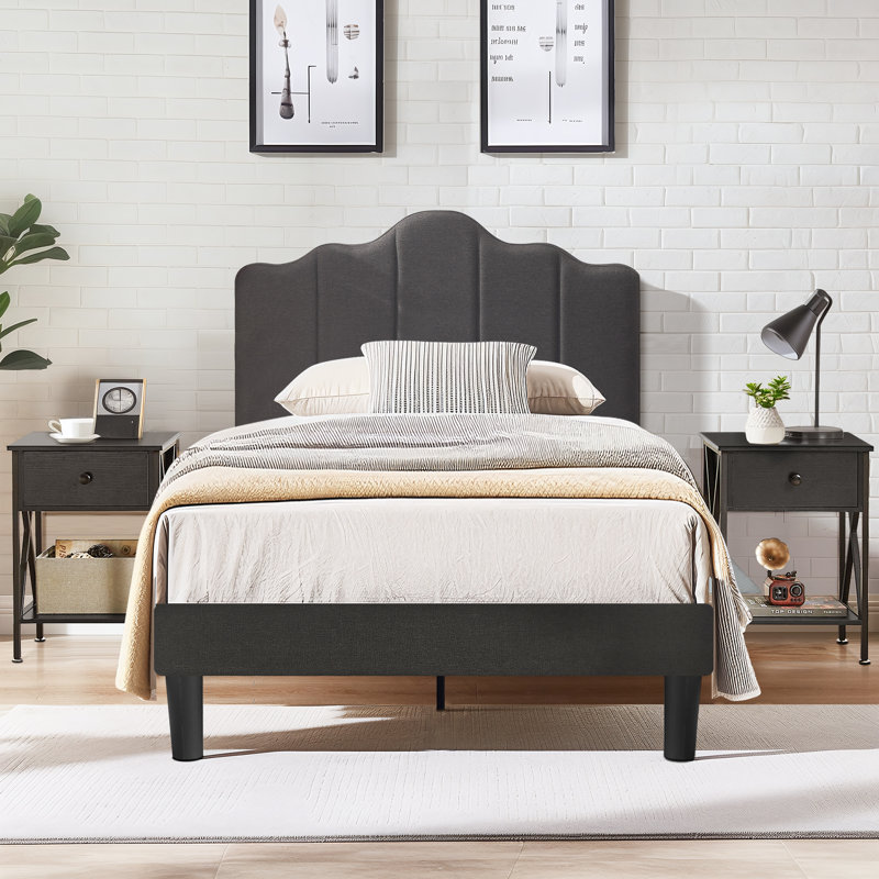 Ensemble de chambre à coucher et ensemble de table de chevet 3 pièces Kempst, Noir, Simple
