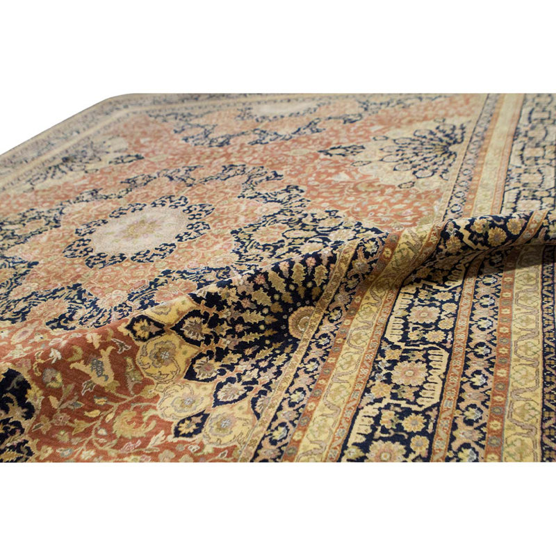 Wool Oriental Area Rug in Navy