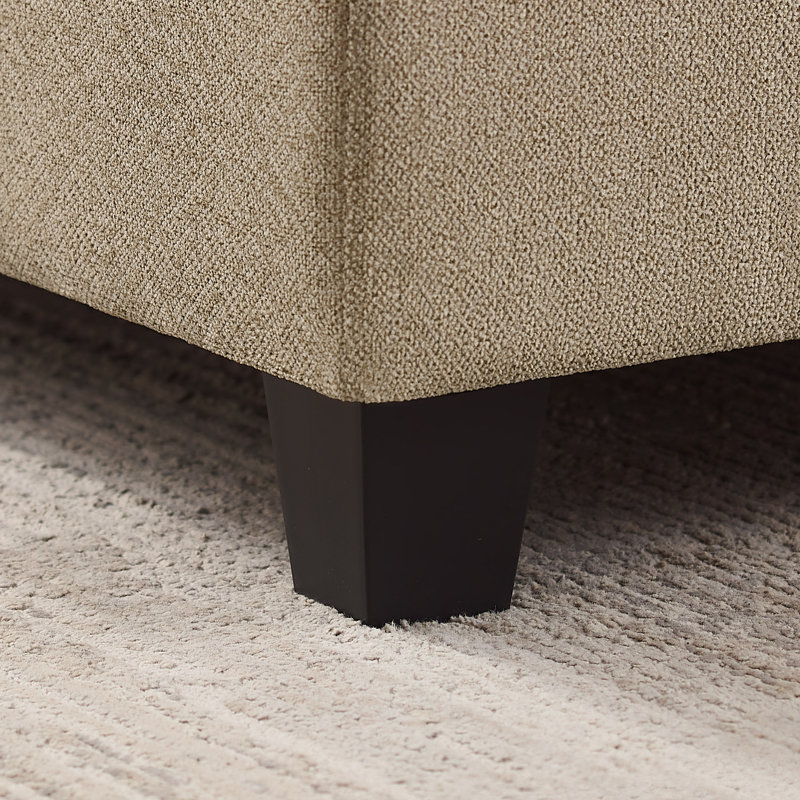 Chaise longue rembourrée en tissu 39,76 po, Chenille brun clair