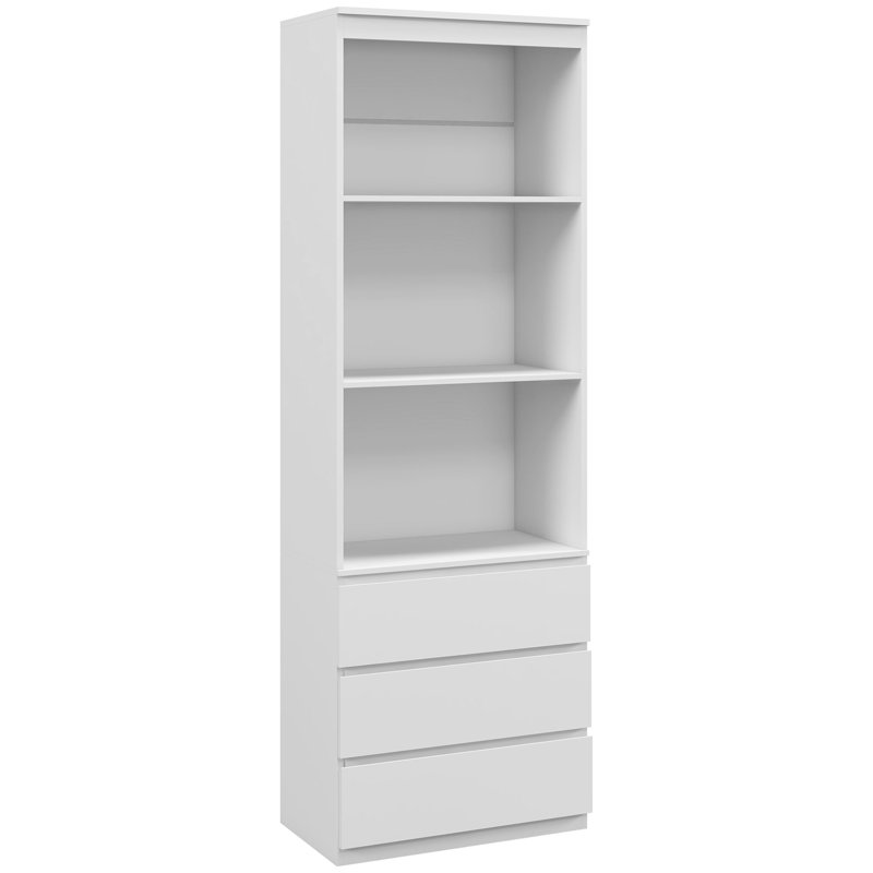 Allexandra 180cm H x 60cm W Particle Board Standard Bookcase, White