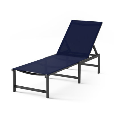 Aluminum Outdoor Chaise Lounge Chair, Assembly-Free, with 5-Position Adjustable Backrest, Patio Pool Lounge Chair for Outdoor Poolside, Beach, Lawn Re by Ivy Bronx