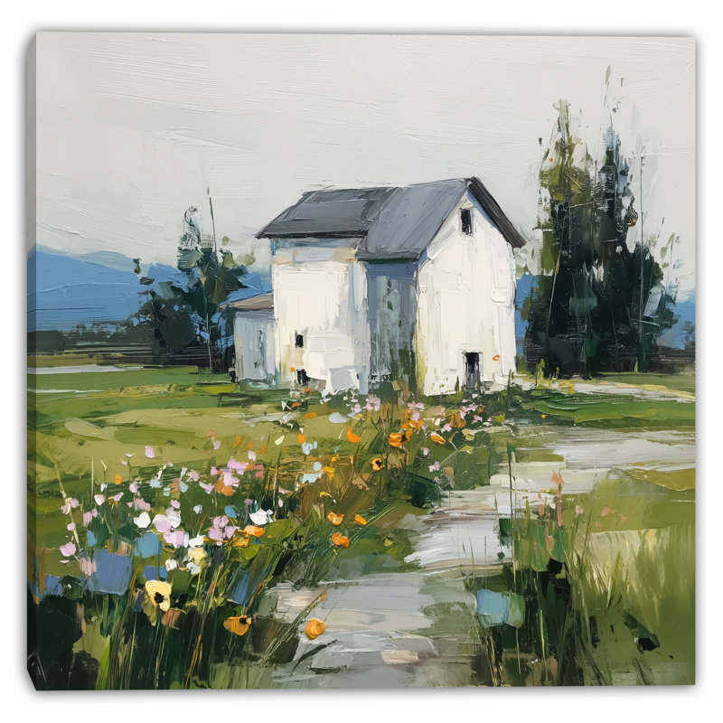 «Horses by the Red Barn», art mural sur toile tendue, H 12 po x l 12 po