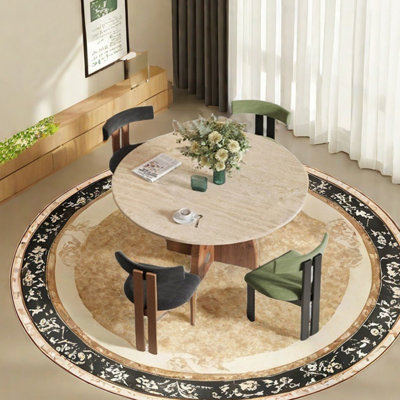 Perforated sintered stone dining table set