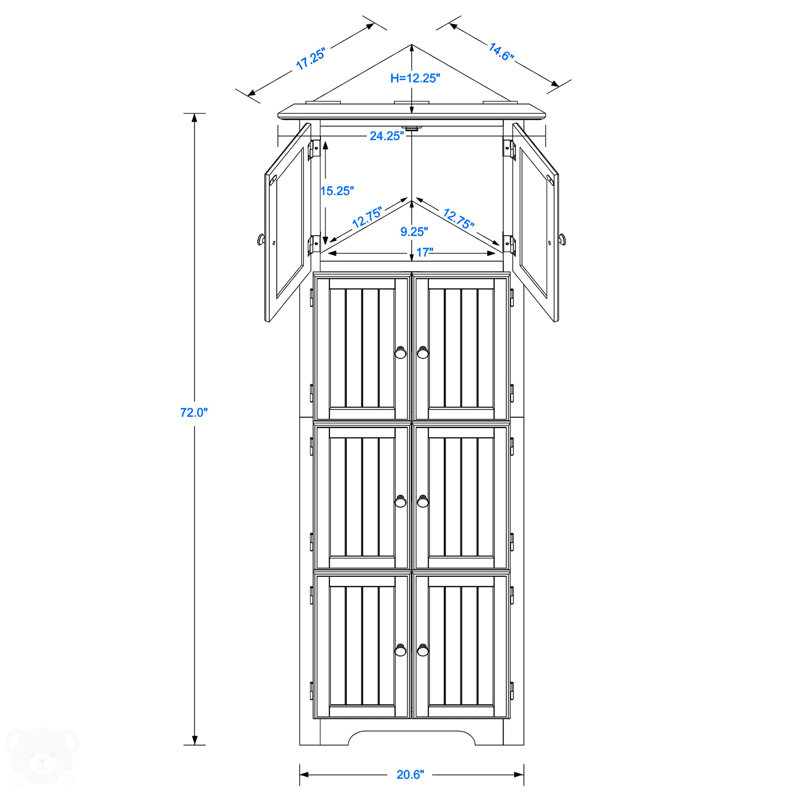 Grande armoire de rangement avec portes et 4 tablettes pour le salon