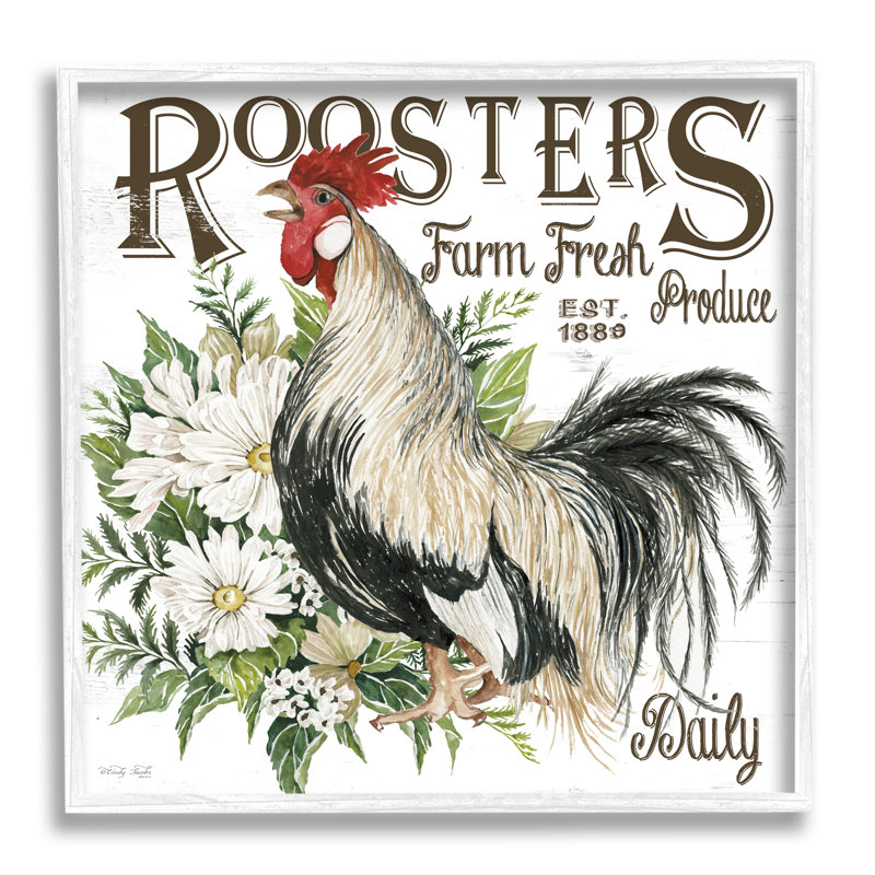 Farm Fresh Produce Rooster Canvas Wall Art, 24" x 24"
