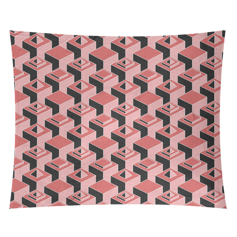 Tapisserie, H 27,5 po x l 37,5 po, Rouge/noir