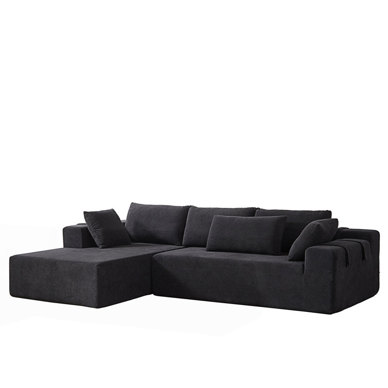 Ensemble de canapé modulaire rembourré Boneless, Orienté à gauche (vu de face), Chenille noir