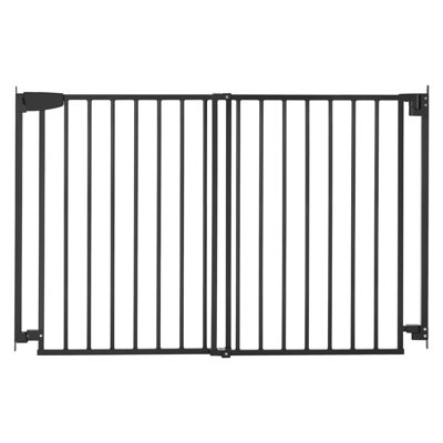 Barrière pour bébé pour escalier, largeur réglable de 31 à 48 po, barrière pour chien de 30 po de hauteur, barre inférieure, fonctionnement à une main, installation de perçage facile avec trousse de quincaillerie, pour les escaliers, les portes et la maison, blanc