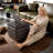 18.5"W Storage Ottoman With 360° Swivel Base Acacia Wood Frame Fully Assembled-382894625