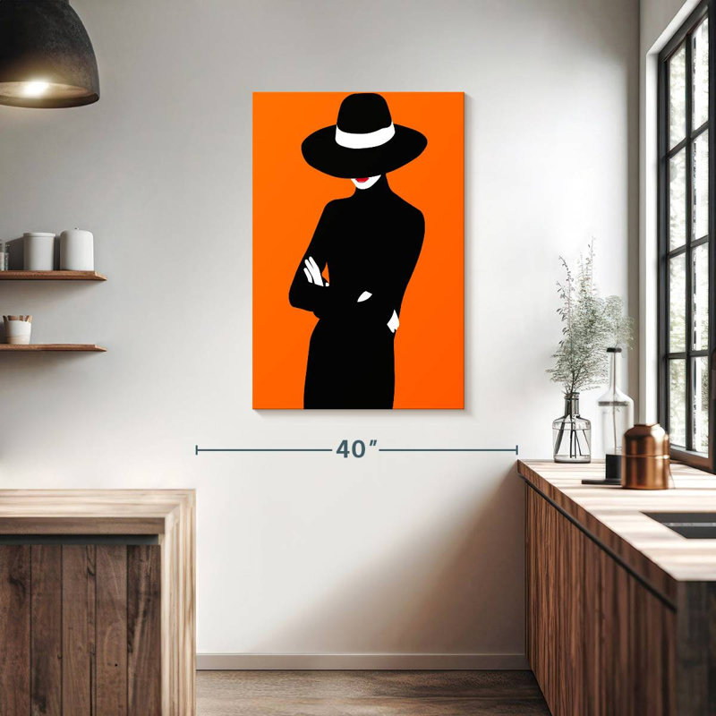 Dame en noir, H 39 po x l 26 po