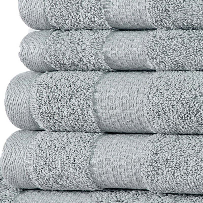 Ensemble de serviettes en coton à 100 % 6 pièces Aden, Gris argenté