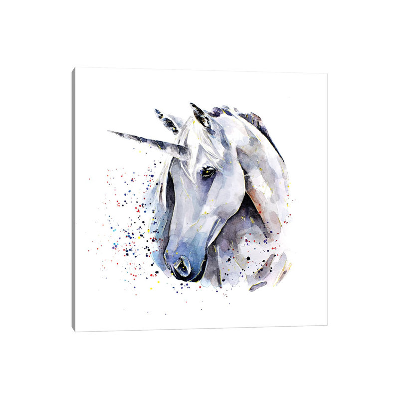 Unicorn by EdsWatercolours - Wrapped Canvas Painting, 45.72 cm H x 45.72 cm W