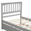 Lit plateforme gris avec lit gigogne en bois massif - Stable et élégant pour une chambre à coucher-1283636735