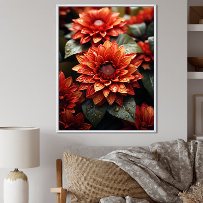 Fleurs de tournesol rouges - tournesols, art mural