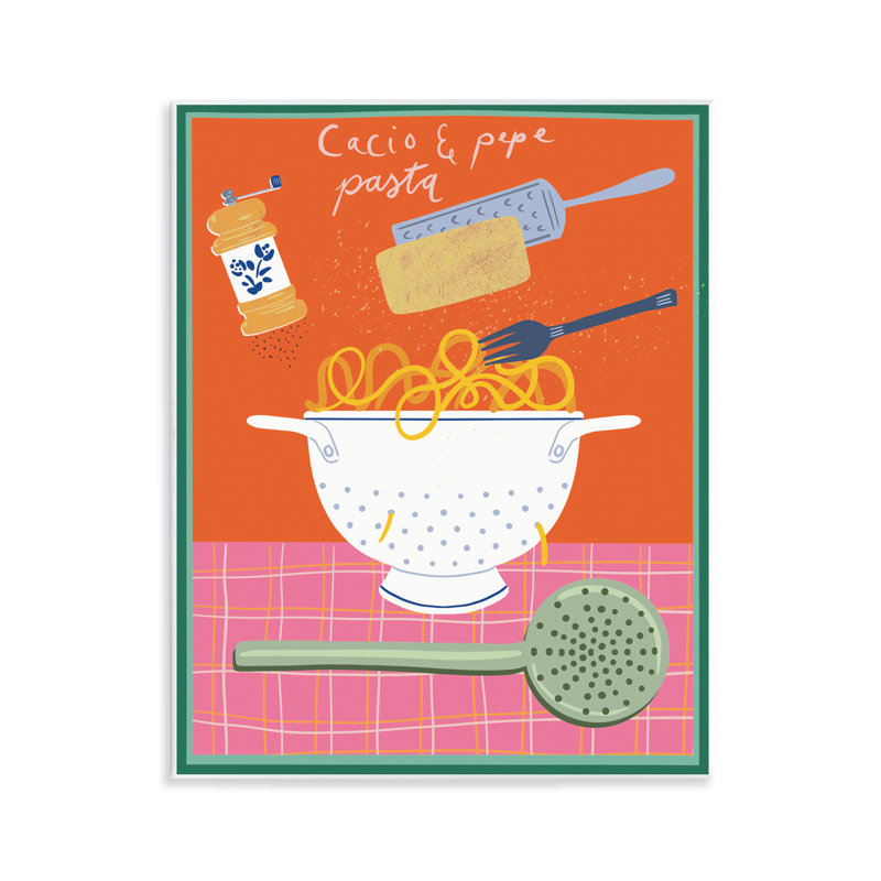 Art rétro sur plaque de repas de pâtes italiennes par Jo Reid