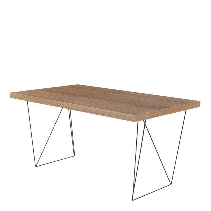 Cowley Writing Desk, Walnut/Black, 180 x 77cm