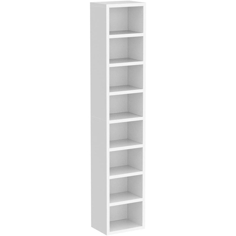 Bibliothèque de coin autoportante à 7 tablettes, Blanc, 8 cubes: l 12,99 po x P 11,81 po x H 70,87 po