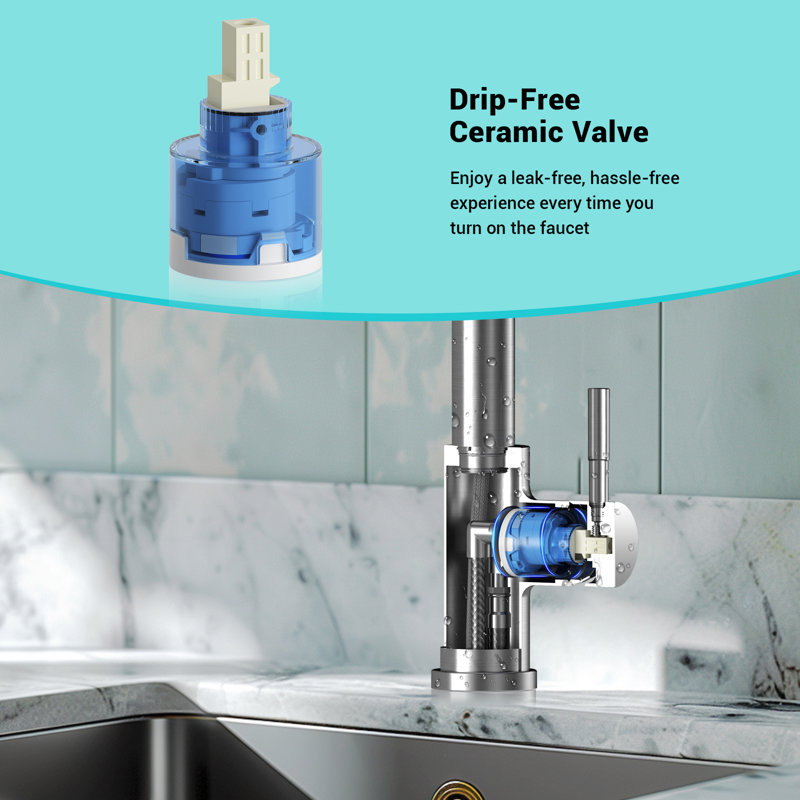 Brushed Nickel Stainless Steel Pull-Out Spray Kitchen Faucet