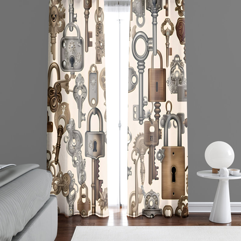 Paire de rideaux semi-transparents en polyester Areta, L 40 po x L 82 po