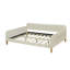 Lit de jour rembourré en taille double, blanc, design fonctionnel avec 4 pieds stables, taille luxueuse, pratique,