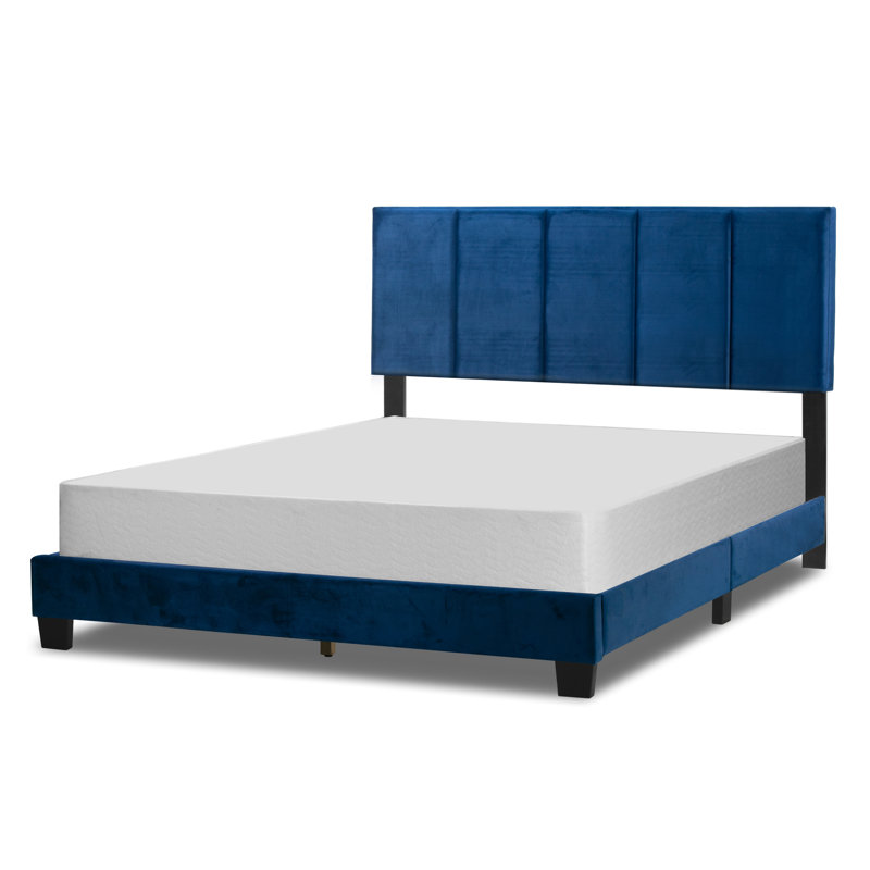 Upholstered Standard Bed, Blue