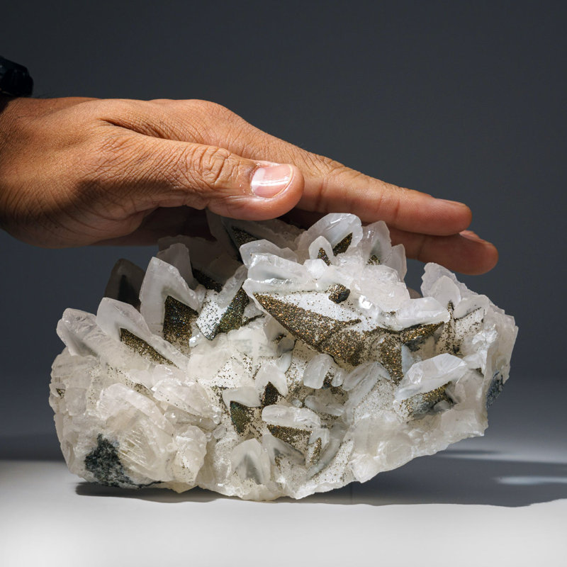 Chalcopyrite Over Calcite from Edong Mining District, Daye, Hubei, China
