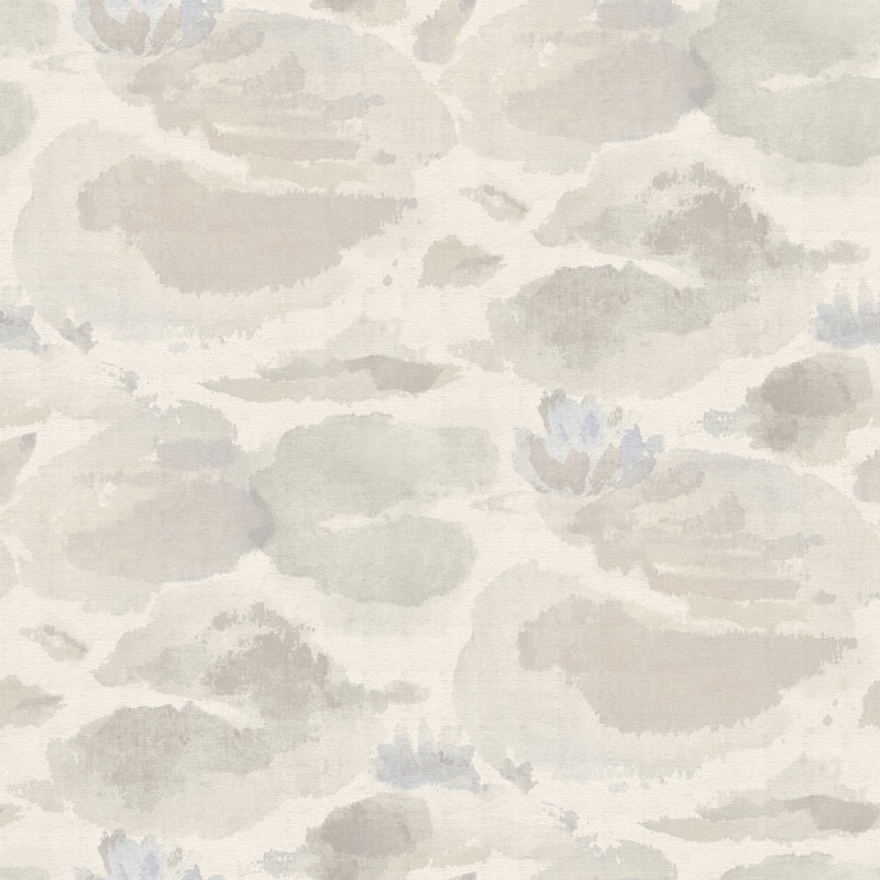 Papier peint peler et coller Water Lily Blush and Teal, Blanc