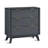 32" High Faux Marble Side Table with 3 Drawers & Fluted Design-1825367026