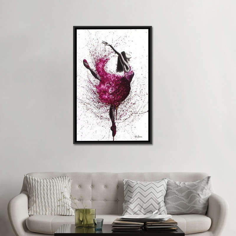 «Ballet Wines», impression sur toile, H 26 po x l 18 po x P 1,5 po, Toile avec cadre noir, Pas de tapis