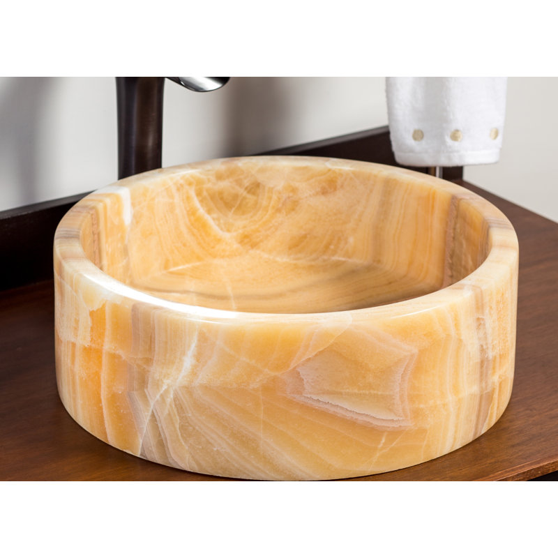 Lavabo de salle de bain en pierre naturelle onyx miel Blizz