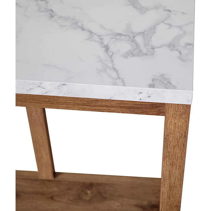 Adharsh 52'' Marble Top Console Table, Warm Oak/