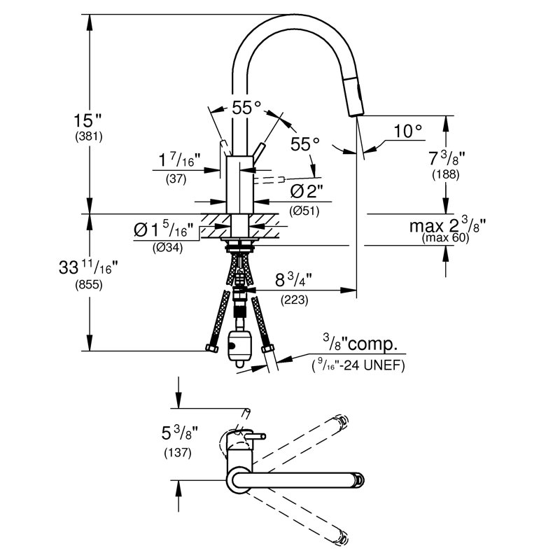 Concetto™ Single Handle Kitchen Faucet with Accessories, SuperSteel Infinity, Does Not Apply
