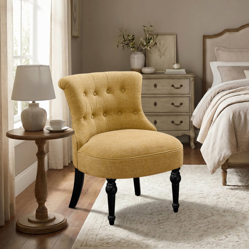 Upholstered Side Chair, Yellow