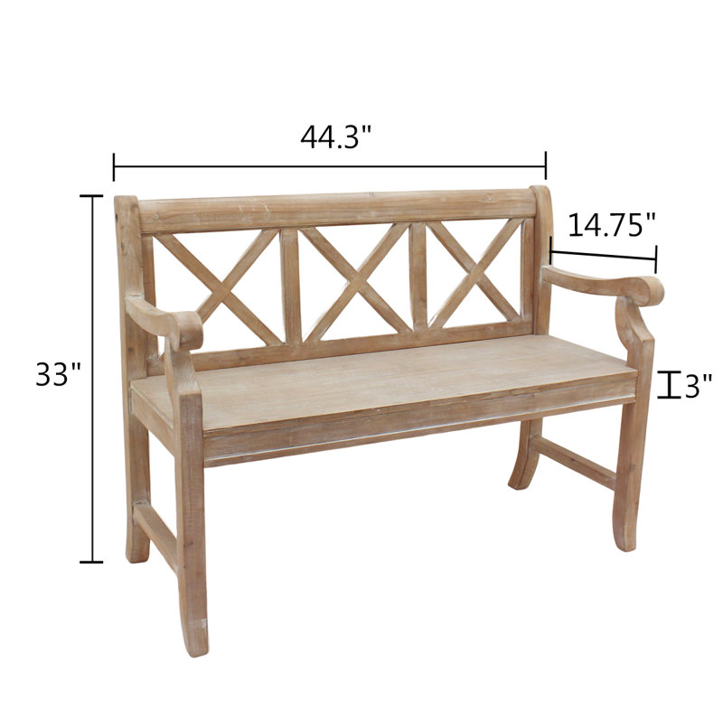 Banc en bois massif, Naturel