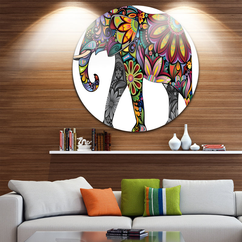 « yellow joyeuse éléphant », impression, H 23 po x l 23 po x P 1 po, Métal