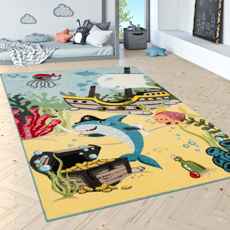 Drumanduff Blue/Orange/Red Rug, Rectangle 120 x 170cm