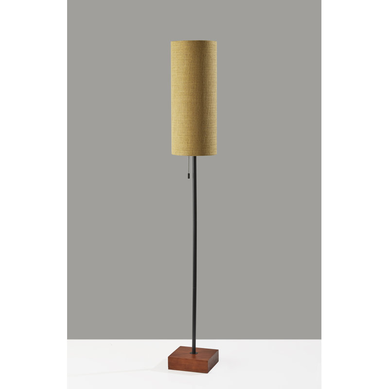 Henleaze 62'' Black Traditional Floor Lamp, Mustard Yellow