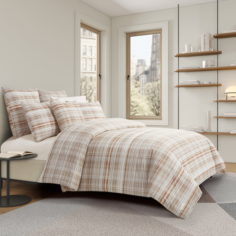 Ensemble de housse de couette Pascal, Cannelle, Housse de couette pour grand lit et 2 taies décor