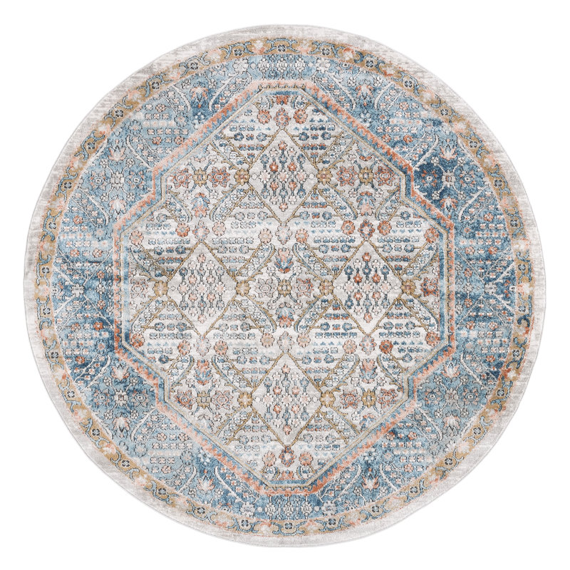 Quonochontaug Performance Oriental Rug, Round 6'7"