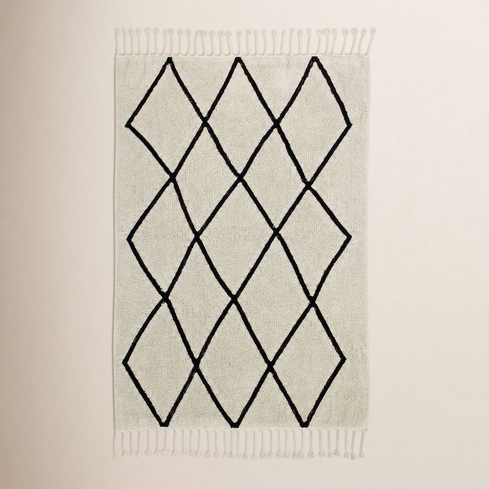 Machine Washable Hand-Tufted Chevron Cotton Rug, Rectangle 4'7'' x 6'7''