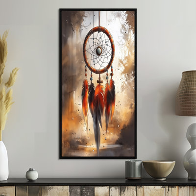 «Brown Dreamcatcher Adventure Dust» - impressions sur toile bohème, art mural encadré serein
