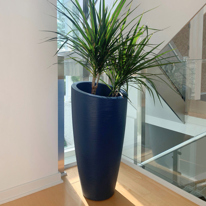 Jardinière en plastique Marazzi, Bleu Neptune, H 32 po x l 16 po x P 16 po