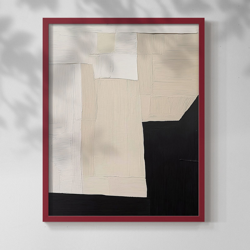 "ABSTRACT Series DCLVI" par J Paul, H 11 po x l 9 po, Rouge