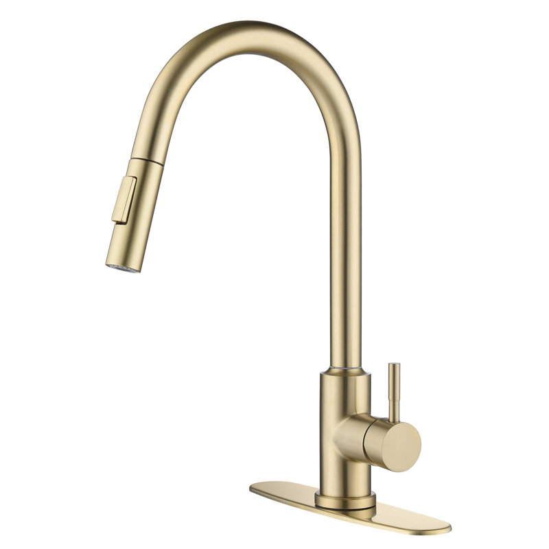 Gold Stainless Steel Touch Kitchen Faucet With Pull Down - 360 Rotating For Thorough Sink Purification, Convenient Water Temperature And Flow Regulation, Corrosion Rust , 16.34 In. Depth, 9.87