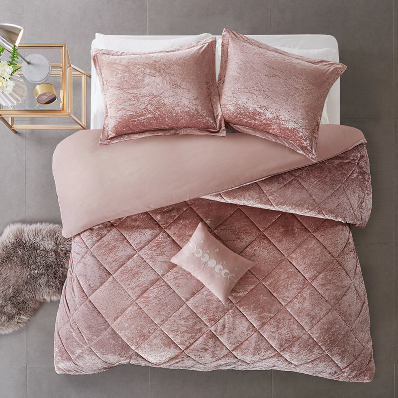 Housse de couette en velours très grand / très grand avec rosé pour lit très grand / chaleur, Rosé