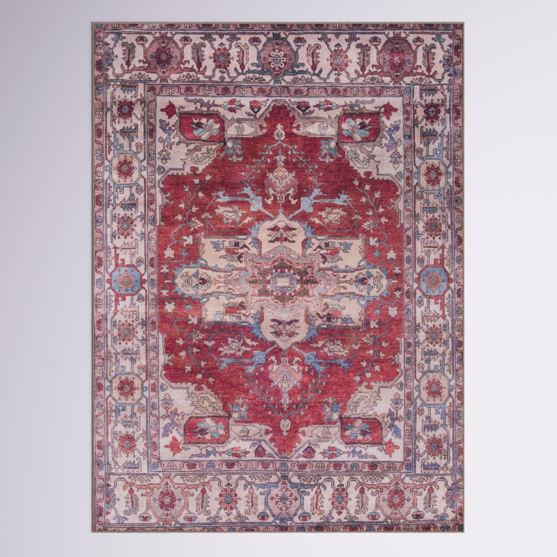 Tapis oriental rouge / beige Sonia, Rectangle 10 pi x 14 pi