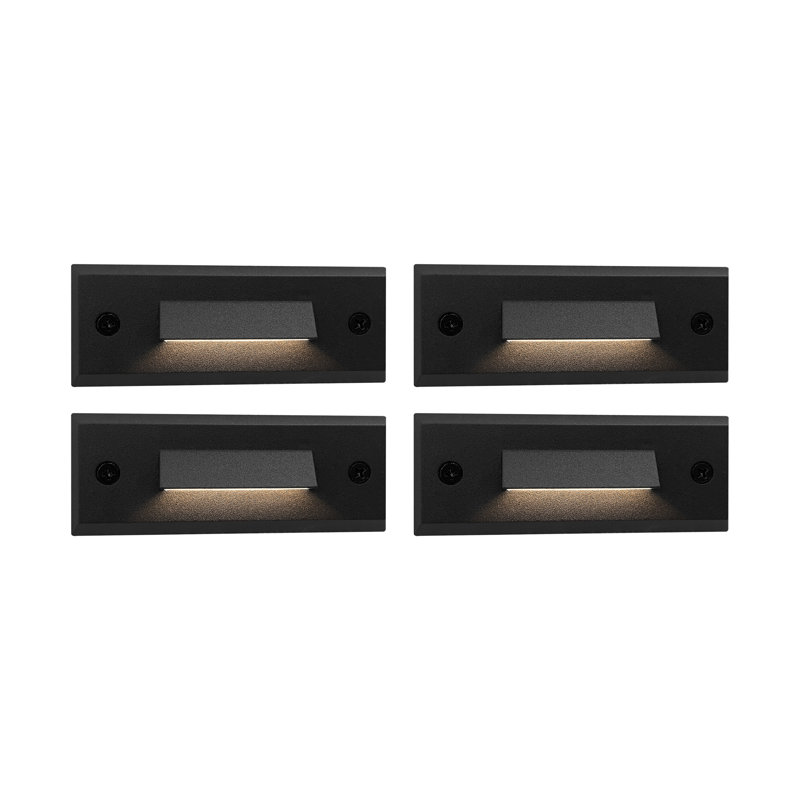 Black Low Voltage Integrated LED Metal Step Light Pack